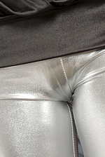Destiny Moody Shines In Tight Silver Capri Pants 11