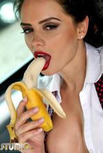 Adele Taylor Eating Bananas In School Bus 16
