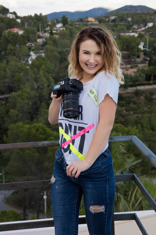 Cute brunette Anata is on the other side of the camera today, snapping pics from the rooftop like a pro 3